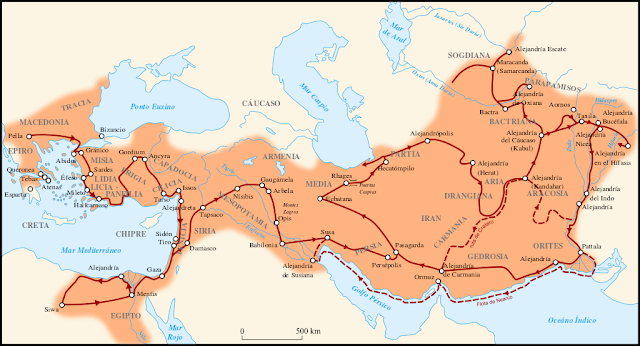 Mapa imperio Alejandro Magno