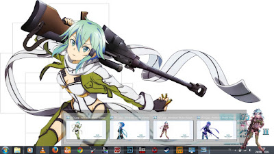 [Theme Win 7] Sword Art Online II - Asada Sinon by Eldiaz7