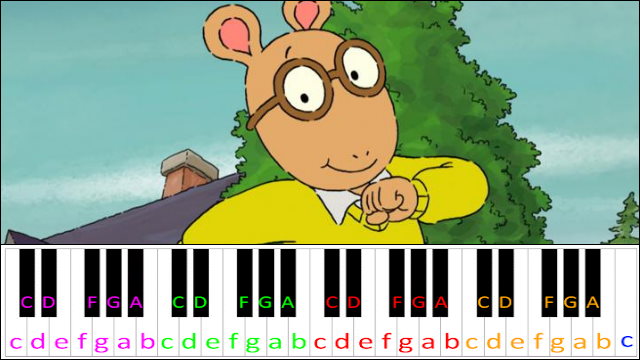 Arthur - Theme Song Piano / Keyboard Easy Letter Notes for Beginners