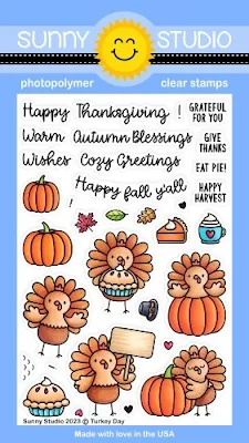Sunny Studio Stamps: Introducing Turkey Day Fall Thanksgiving 4x6 Clear Photopolymer Stamp Set