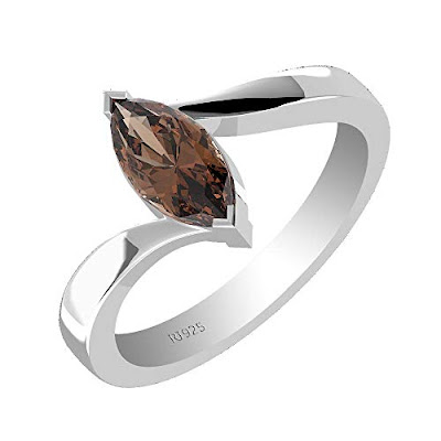 smoky quartz silver rings amazon