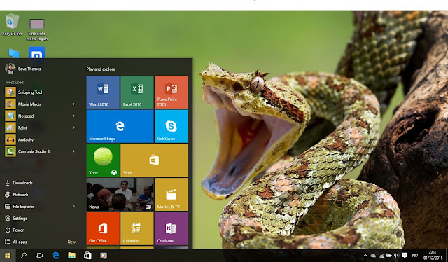 Snakes Theme For Windows 7/8/8.1 And 10