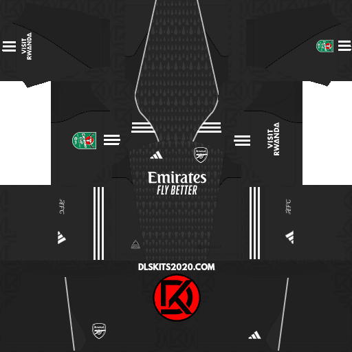 Arsenal FC DLS Kits 2023-2024 Adidas In EFL Cup - Dream League Soccer (Goalkeeper Home)