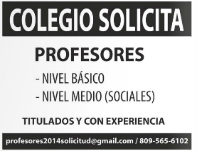 Vacante Colegio solicita Profesores Aplica!