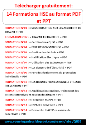 Formations HSE Gratuites en PDF et PPT - Téléchargement Gratuit. Profitez l'occasion pour télécharger gratuitement 14 formations HSE en PDF et PPT. Élargissez votre expertise en santé, sécurité et environnement grâce à ces ressources éducatives de qualité.