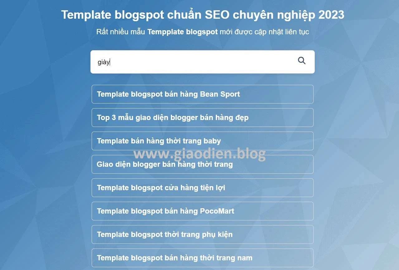 Live search cho Blogspot