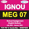 MEG 07 Solved Assignment 2022-23