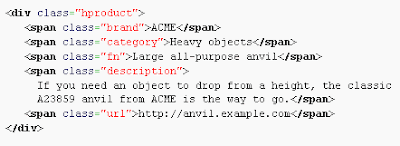 Microformats - hProduct (Acme Anvil)