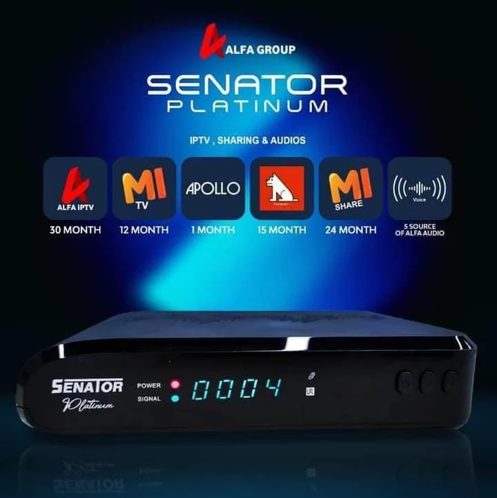 سيرفرات الشيرنج والـ iptv جهاز استقبال سيناتور بلاتنيوم Senator Platinum