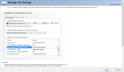 Setting Nvidia Pes