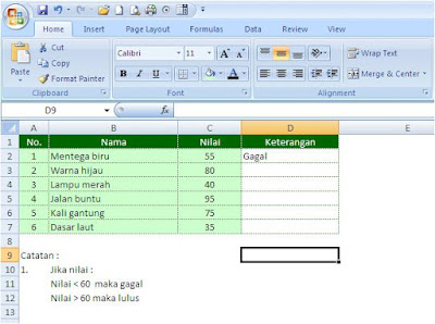 Fungsi if di excel