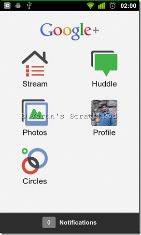 Google+ Mobile Interface