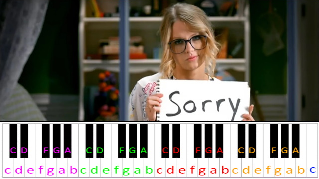 You Belong With Me by Taylor Swift Piano / Keyboard Easy Letter Notes for Beginners