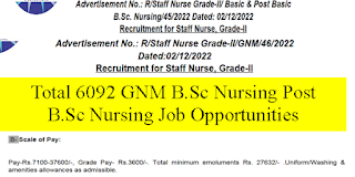 3608 GNM 2303 B.Sc Nursing and 181 Post B.Sc Nursing Job Vacancies