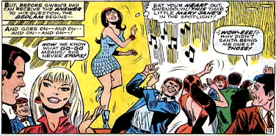 Amazing Spider-Man #59, don heck, john romita, as peter parker and gwen stacy watch, mary jane dances her heart out on the opening night of the club