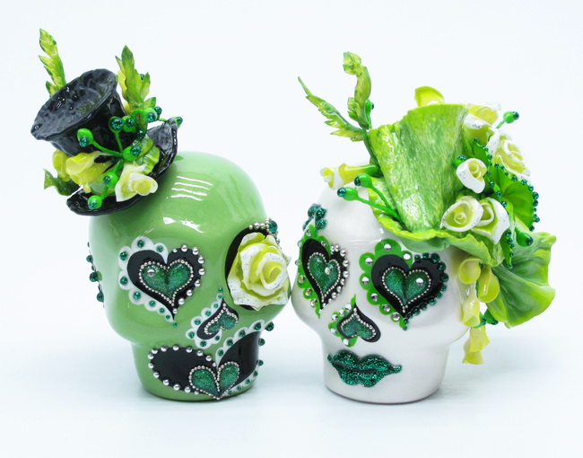 customized to your wedding color Light green apple green black white and 