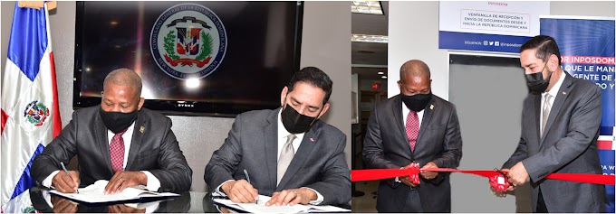 Consulado en Nueva York y el INPOSDOM firman convenio de cooperación y abren estafeta para servicio postal