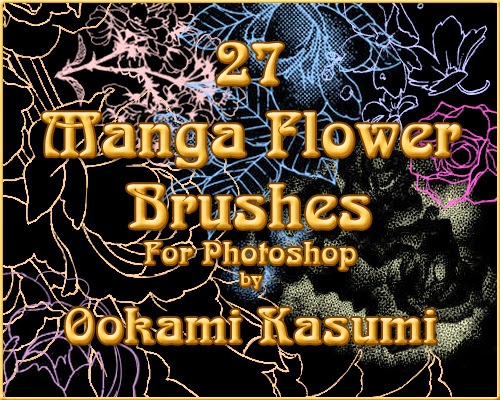 http://ookamikasumi.deviantart.com/art/27-Manga-Flower-Brushes-151825655