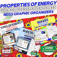 Physical Science Interactive Guided Notes and PowerPoints NGSS, Next Generation Science Standards, Google and Print , Element Guided Notes, Atoms Guided Notes, Matter Guided Notes, Forces & Motion Guided Notes, Simple Machines Guided Notes, Waves Guided Notes, Energy Guided Notes