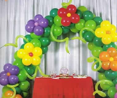 MODELO DE DECORACIÓN CON GLOBOS fiestitainfantil.blogspot.com