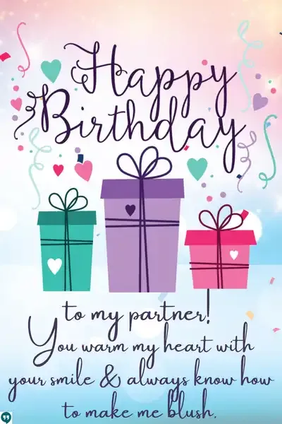 best happy birthday to my partner wishes images with giftbox
