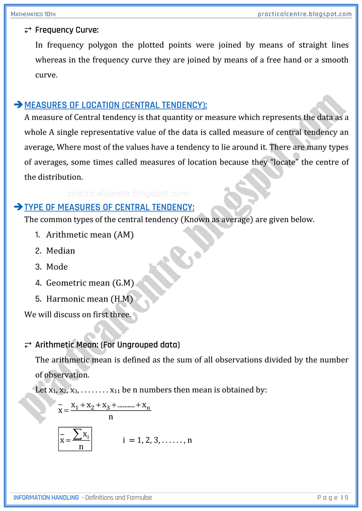 information-handling-definitions-and-formulas-mathematics-10th