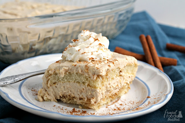 A traditional Italian dessert gets a tasty cinnamon spiced twist perfect for fall in this No-Bake Cinnamon Tiramisu.