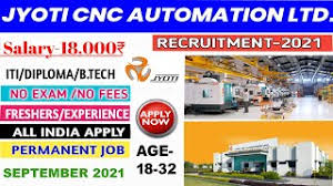 Urgent job vacancy in Jyoti CNC machine manufacturing company ।10th ITI or Diploma and BE Pass jobs। Jobs in rajkot gujarat 
