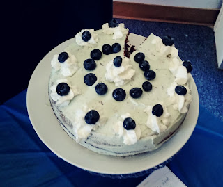 A Summer German Chocolate Blueberry Vinegar Jam Cake