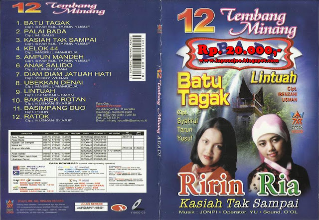 Ririn & Ria - Kasiah Tak Sampai (Album 12 Tembang Minang Abadi)