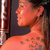 Kim Maher Mask and Rose Tattoos