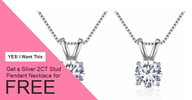 FREE Silver Stud Pendant 2CT Necklace
