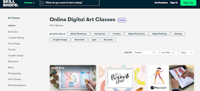 aplikasi belajar online digital art dan desain gratis skillshare