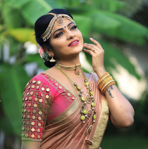 V. J. Chitra in Hot Photos Bridal Saree