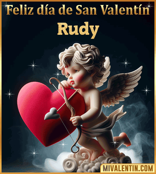 Gif de cupido feliz día de San Valentin Rudy