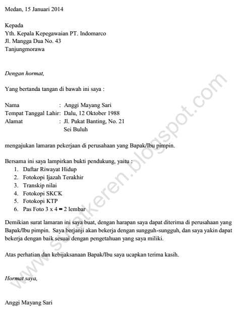 Lihat 7+ Contoh Surat Lamaran Kerja Di Gudang Indomaret ✅