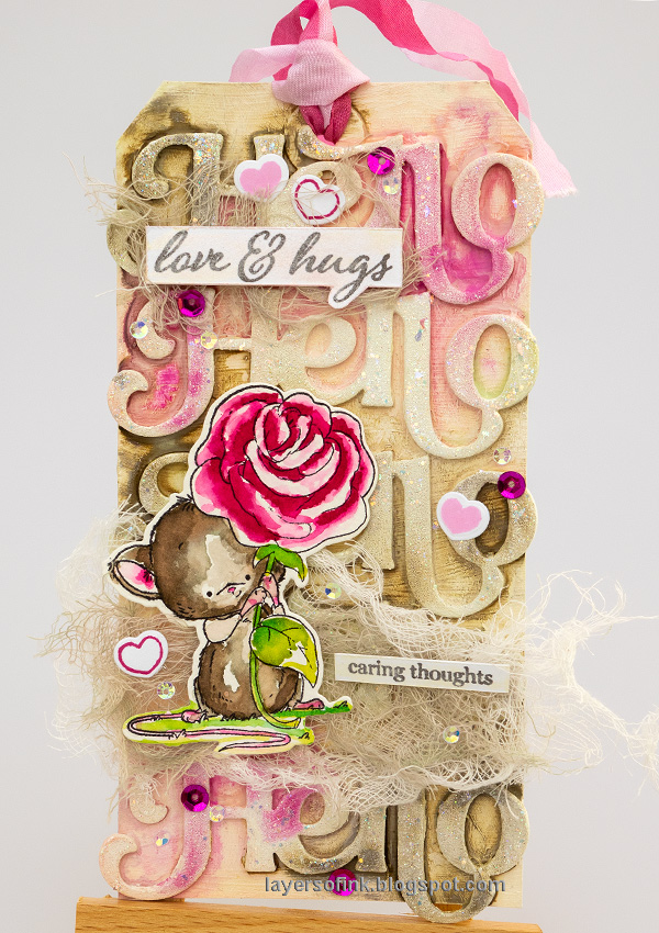 Layers of ink - Dear Friend Mixed Media Tag tutorial by Anna-Karin Evaldsson.