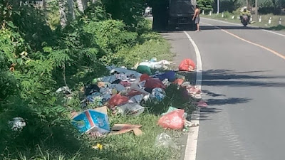 Tumpukan Sampah di Pinggir Jalan Desa Kampiri, Warga Minta Pemerintah Tindak Tegas