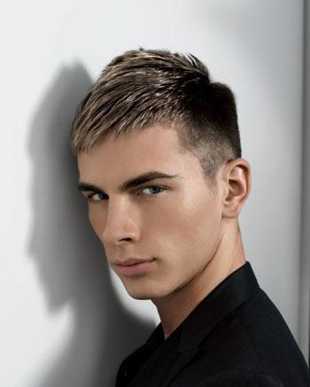 Short layered hairstyle for young men. Cute short haircut for boys