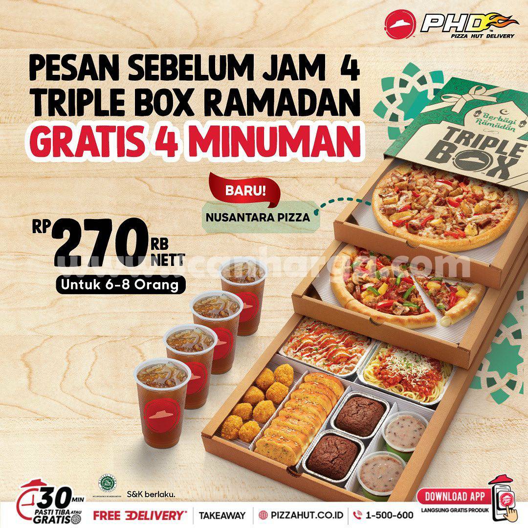 Promo PHD Triple Box Ramadan Harga hanya Rp. 270rb nett* untuk 6 - 8 Orang