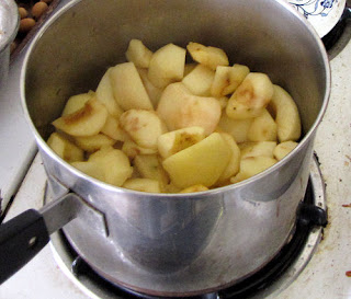 apples cooking in a pan