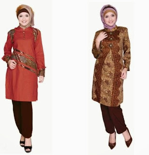 contoh model baju batik muslim modern