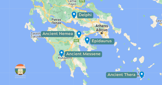 map highlighting the 5 locations in the blog post