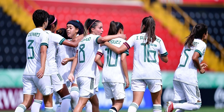 Jugadoras de la Selección Mexicana Femenil de futbol celebrando el empate ante Nueva Zelanda en el Mundial femenil de la categoría | Ximinia