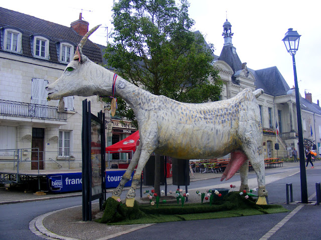 Giant goat sculpture at cheese fair, Indre et loire, France. Photo by loire Valley Time Travel.