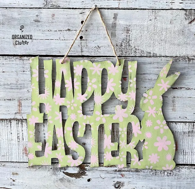 Painting & Stenciling A Dollar Tree Wooden Easter Sign