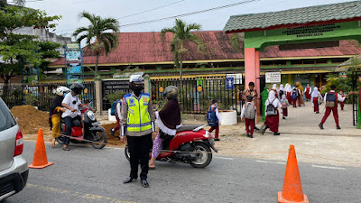 Cegah Kecelakaan terhadap anak Sekolah,  Satlantas  Rutin Laksanakan Gatur Lalin Zona Aman Sekolah