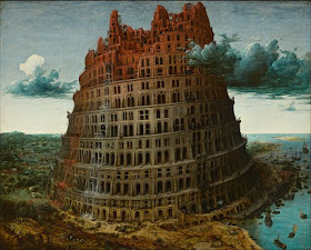 Photograph of a painting of the Tower of Babel - a positively peaceful place, compared to the torrents of comment spam that some people see