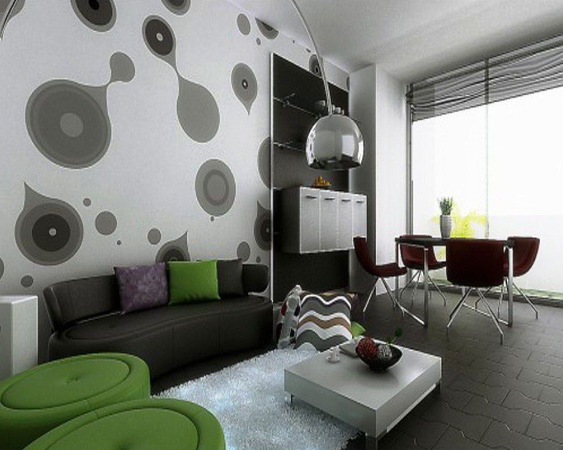  20 contoh desain wallpaper  dinding ruang  tamu  minimalis 