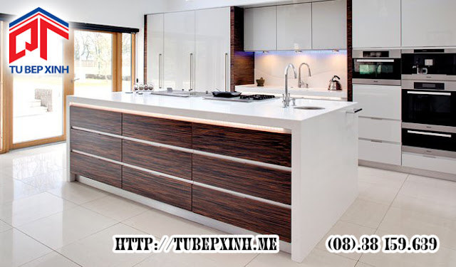 tủ bếp có thiết kế hiện đại, tủ bếp, tủ bếp acrylic, giá tủ bếp,